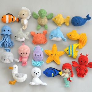 Sea animals baby gift Crochet fish Sea baby shower