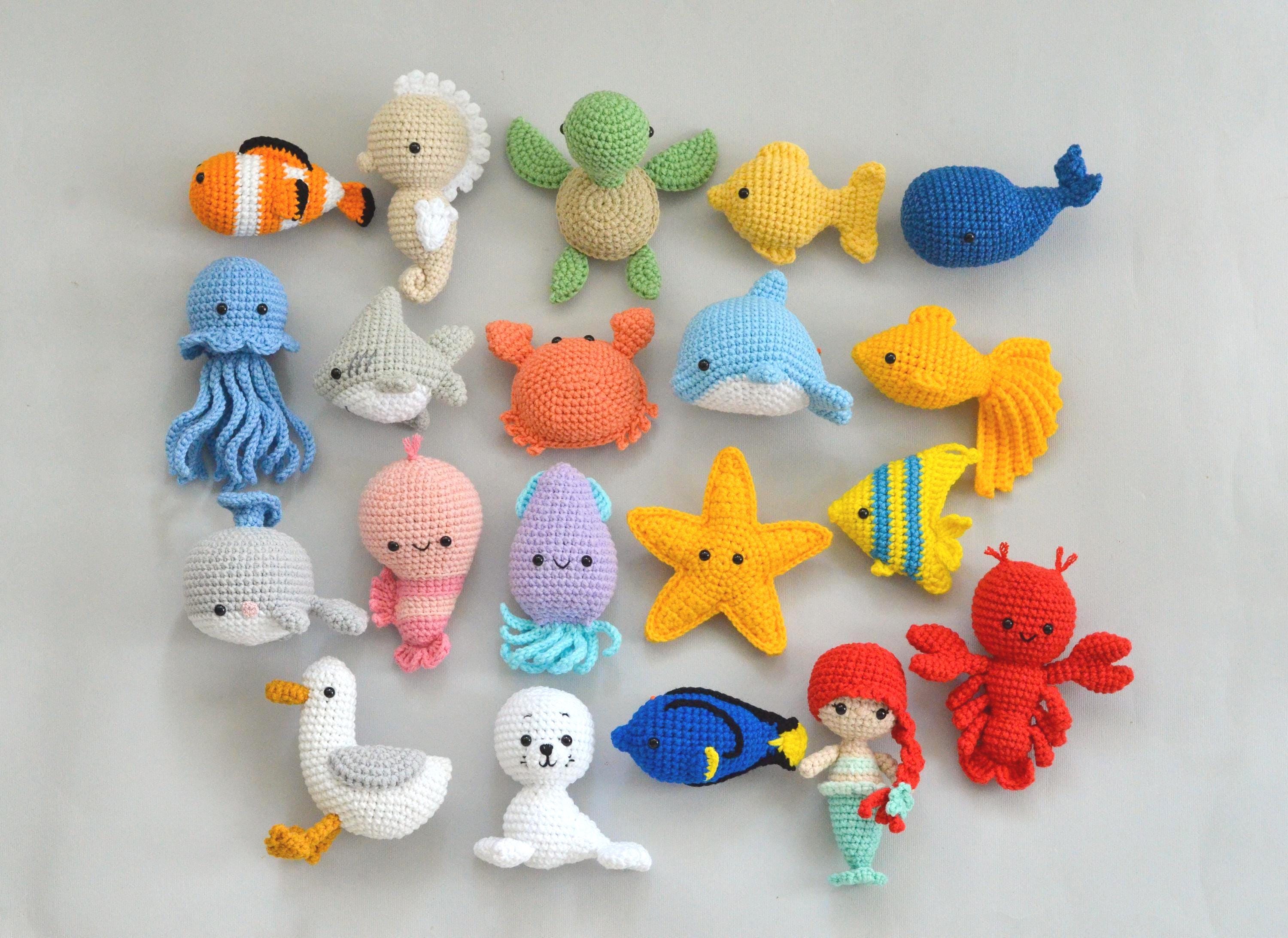 Sea animals baby gift Crochet fish Sea baby shower
