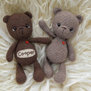 Crochet bear Woodland baby toy Forest baby shower Amigurumi bear Knitted bear