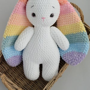 Crochet bunny Pastel rainbow Personalized bunny with long ears Colorful plush toy zdjęcie 7