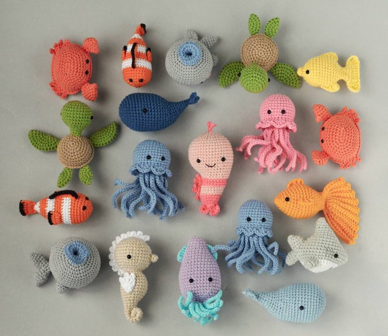 Sea animals baby gift Crochet fish Sea baby shower image 2