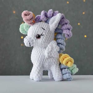 Pastel unicorn toy Small unicorn doll Baby girl unicorn Crochet unicorn toy Unicorn plush