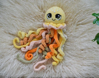 Stuffed jellyfish Crochet octopus Underwater animal Jellyfish for preemies Sea baby shower