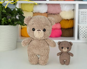Crochet bear with bow Amigurumi bear Cute bear Bear doll Gift for daughter