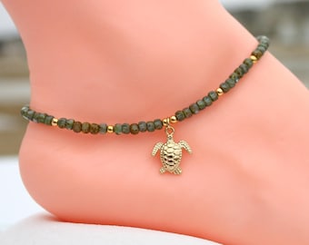 My turtle anklet, gift for her, Mothers day gift, beach jewelry