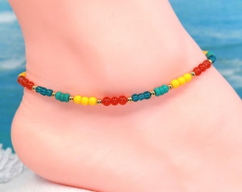 Womans boho anklet, birthday gift, colorful, summer gift