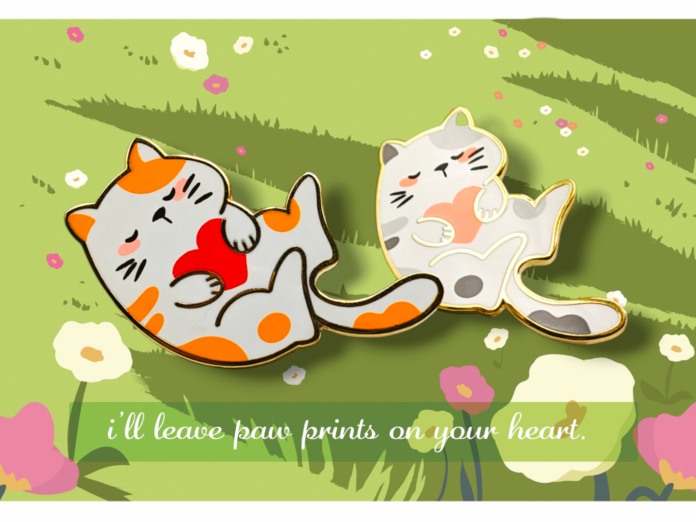 Cute Cat Enamel Pin, Kawaii Jewelry, Valentine's Day Gift, Cat Lovers ...