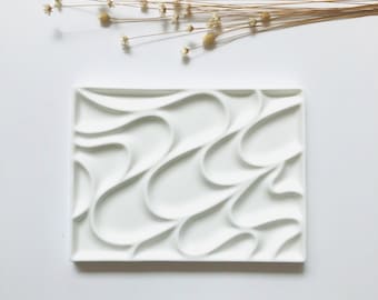 Ceramic Palette, Wave Artist Ceramic Palettes, Gift for Painters, Ceramic Paint Palette，Porcelain Watercolor Palette
