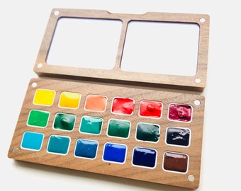 Suimolly handmade watercolor 18-color suit watercolor paint （Including a ceramic small conch color palette）