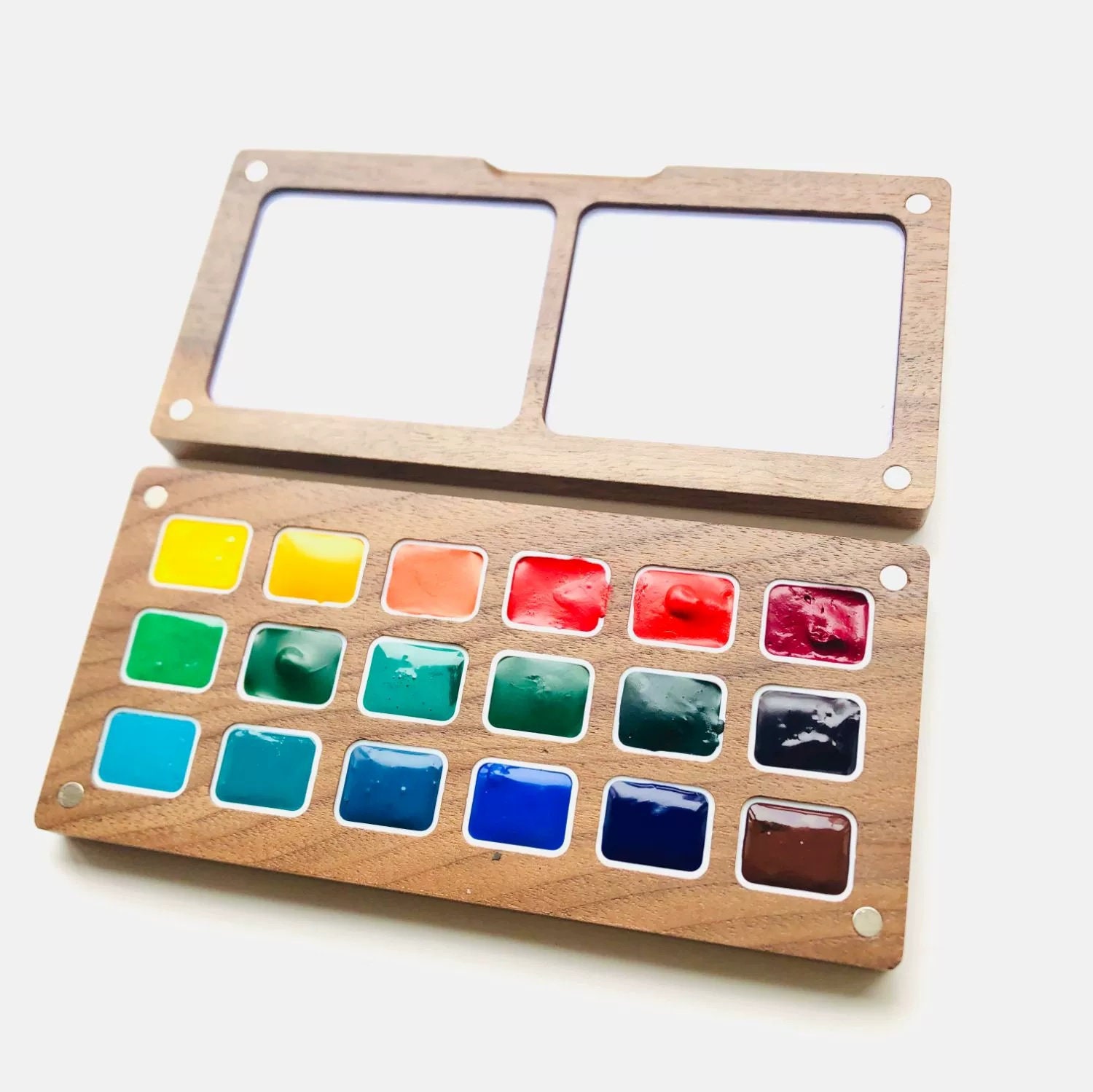 Suimolly Travel Portable Ceramic Watercolor Palette 12 Well, Gift for  Painters, Ceramic Palette, Porcelain Palette 