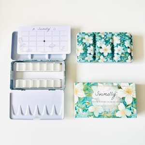 Portable watercolor palette metal box, Travel Palette Watercolor Empty Tin Box Paint