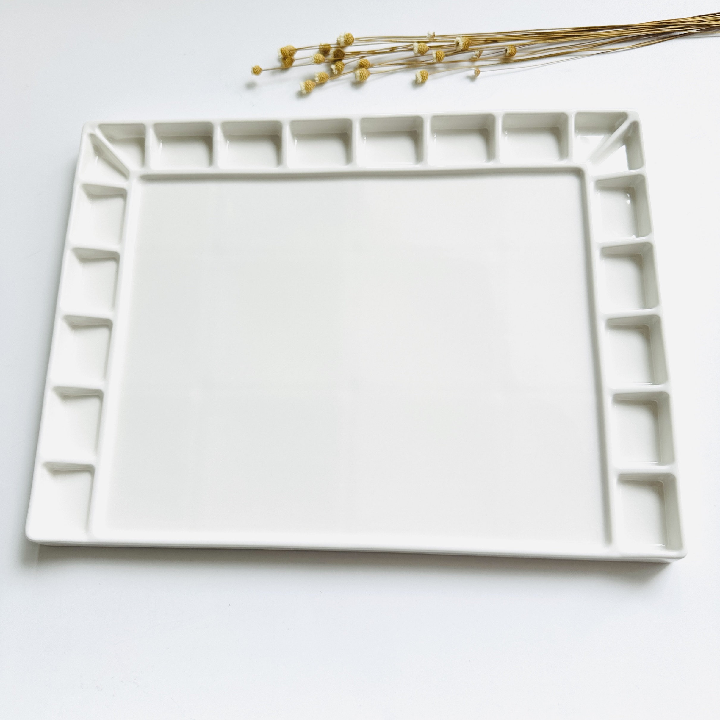 Rectangle ceramic paint palette for acrylic painting