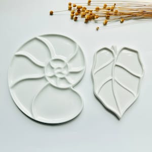 セラミックペイントパレット、丸い巻き貝のアーティストセラミックパレット、アーティストレベル、高品質のセラミック、画家へのギフト、磁器水彩パレット
