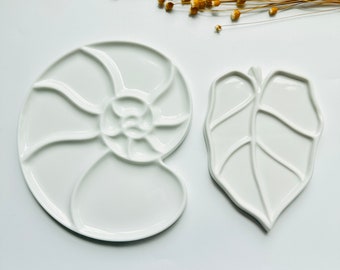Ceramic Paint Palette, Round conch Artist CeramicPalette, Artist Level, High Quality Ceramics,Gift for Painters,Porcelain Watercolor Palette