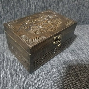 Celtic Ravens themed wooden jevelery box/casket