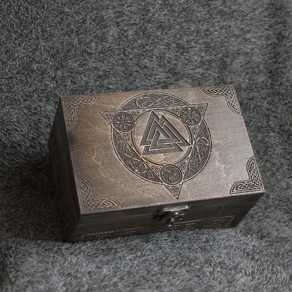 Vikings - Valknut themed wooden jevelery box/casket