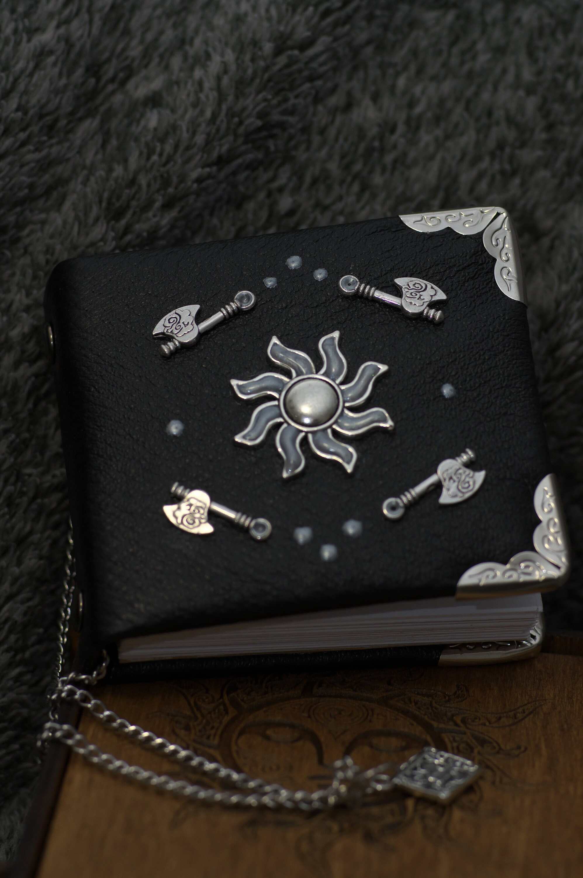 Solar Themed Handmade Leather Notebook in Wooden Box - Etsy