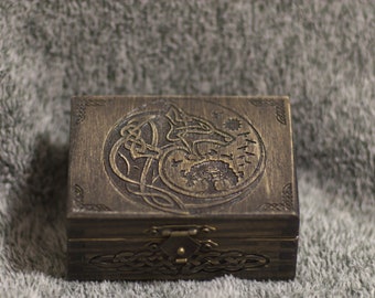 Vikings themed - Fenfir themed mini wooden jevelery box/casket