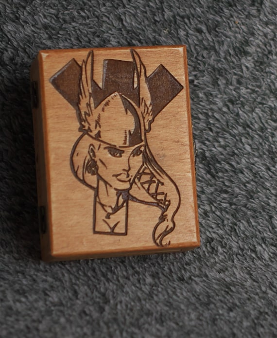 Algiz Rune Valkyrie Protection Themed Mini Wooden | Etsy