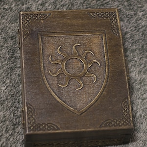 Shield - Empire of Nilfgaard themed wooden jevelery box/casket - book-shaped - Black