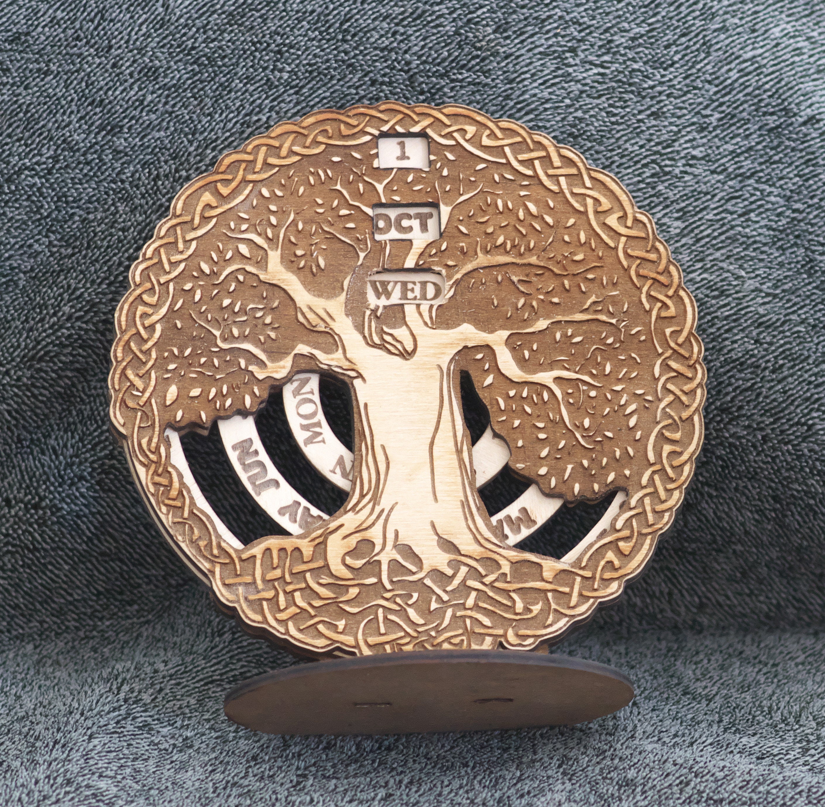 Celtic Tree Wooden Perpetual Calendar Any Language Etsy