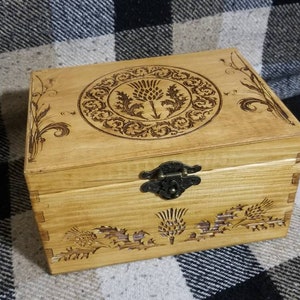 The Thistle of Scotland BIG themed wooden jevelery box/casket