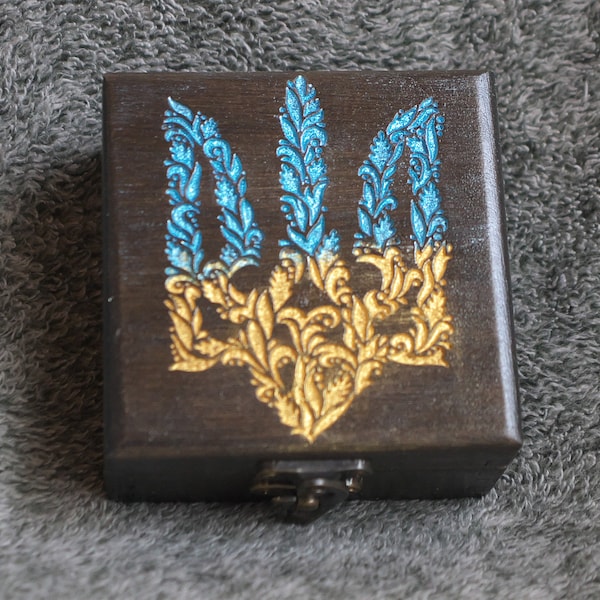 Ukraine Coat of Arms - Trident-Tryzub -themed storage box - jevelery box/casket