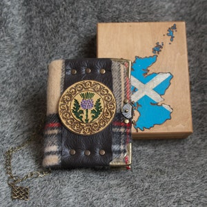 Série Thistle of Scotland Carnet de notes en laine fait main dans une boîte en bois