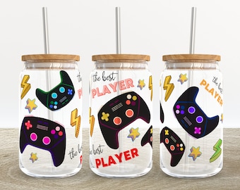 Diseño de sublimación para vaso de lata de vidrio Gamer Libbey (Descarga digital)