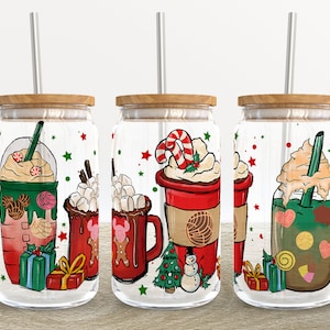 Cafecito y Chisme Mexican Concha Pan Dulce | 16 oz Libbey Glass Can Tumbler Sublimation - Coffee Wrap Template - Design Digital Download PNG