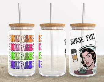 Vaso de vidrio Libbey de 16 oz con diseño de sublimación (descarga digital PNG)