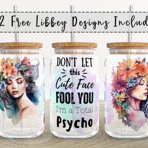 Funny Sarcastic Quote Fashion Girl | 16 oz Libbey Glass Can Tumbler Sublimation Design - Coffee Beer Wrap Template - Digital Download PNG