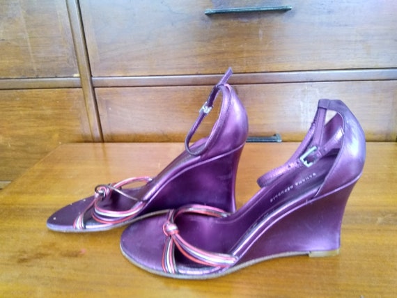 lavender wedge heels