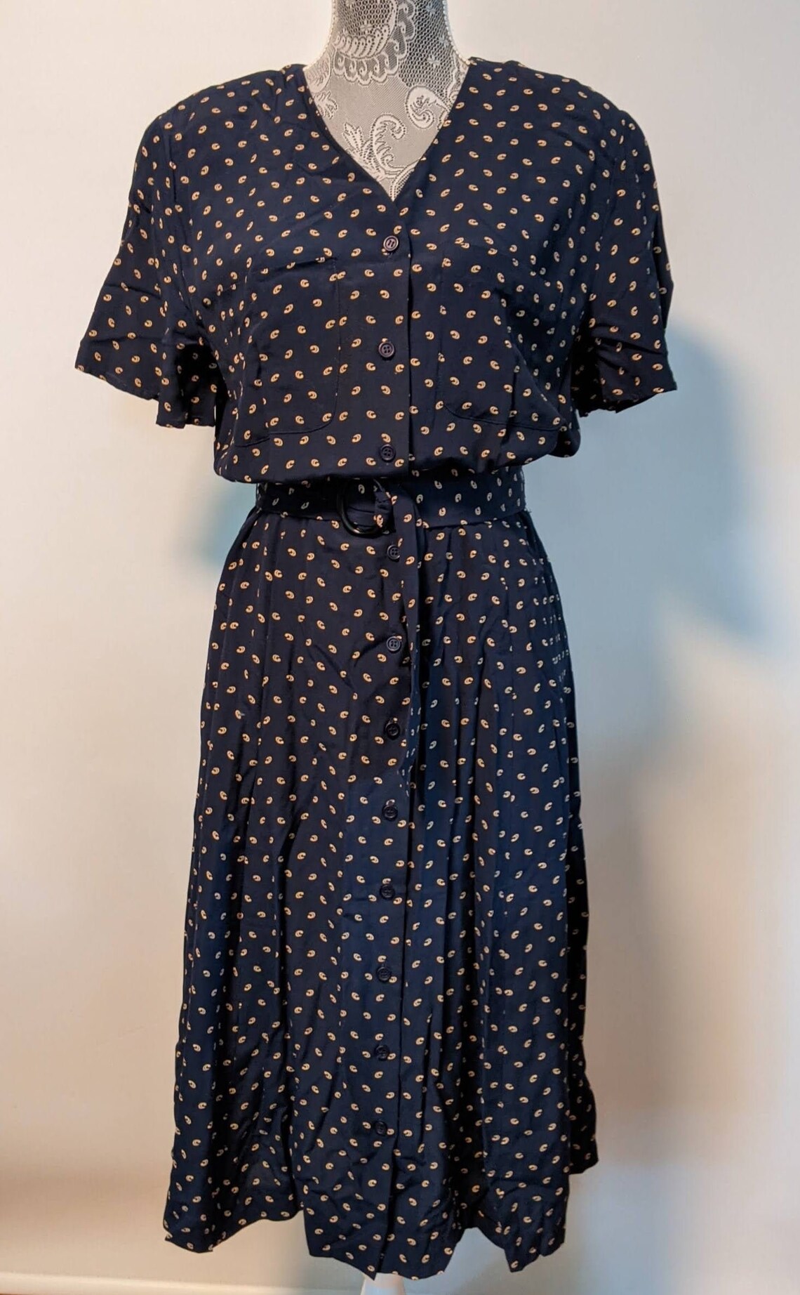 Liz Claiborne Blue Short Sleeve Rayon Summer Dress Size 8 V | Etsy