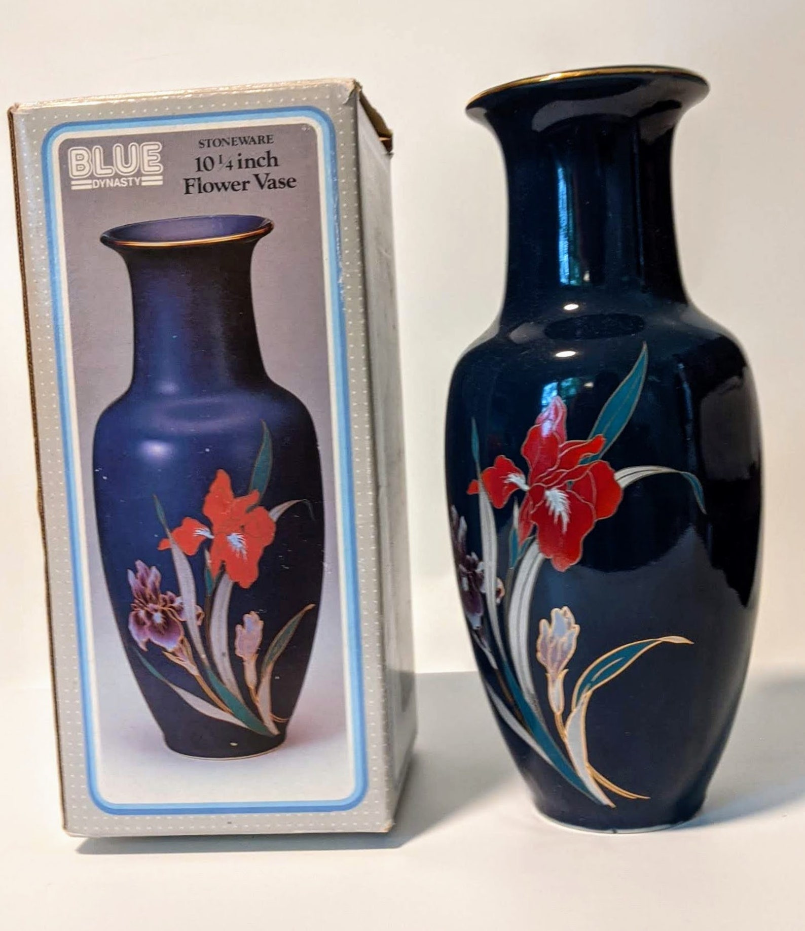 Stoneware Flower Vase Blue Dynasty Fine China Made in Japan Etsy