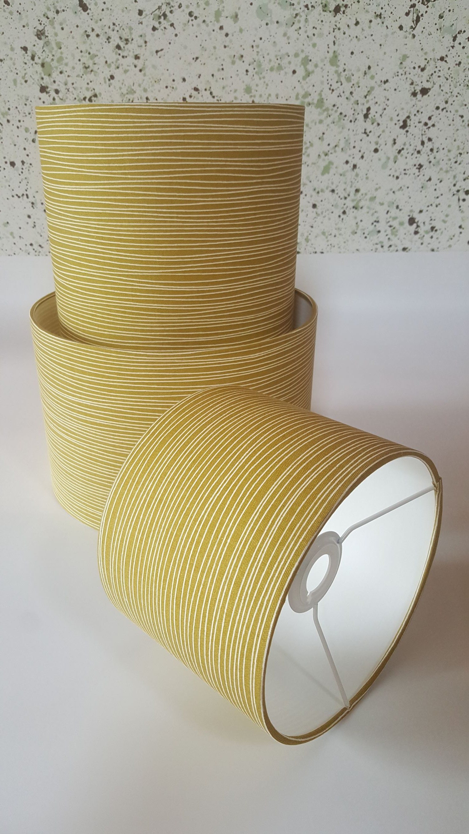 Mustard Ochre coloured Lamp shades handmade from Scandinavian Etsy