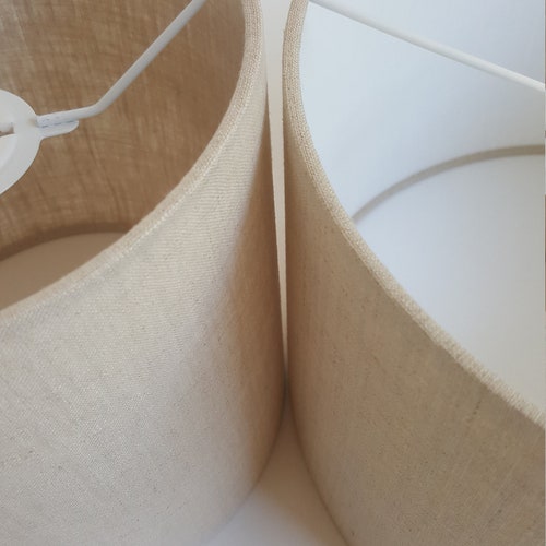Natural Linen drum and cylindrical lampshades made in any size