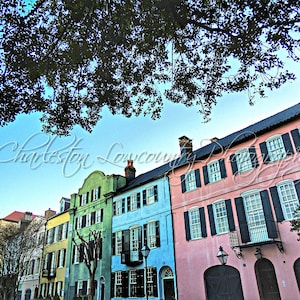 Rainbow Row - Charleston, South Carolina PRINT (landscape/horizontal, multiple sizes)
