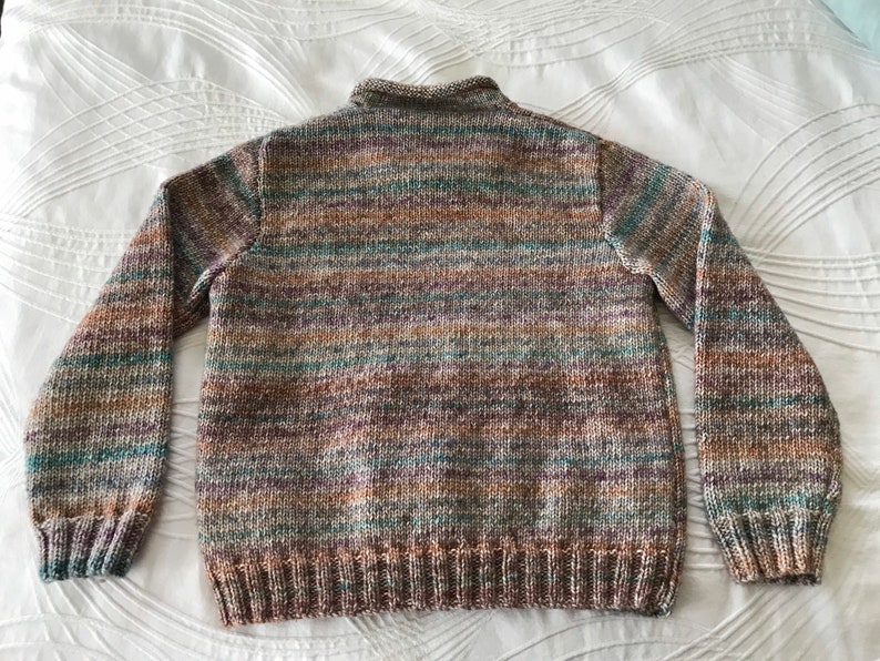 Unisex kid's jumper / sweater with rolled neck. Variegated colours. image 2