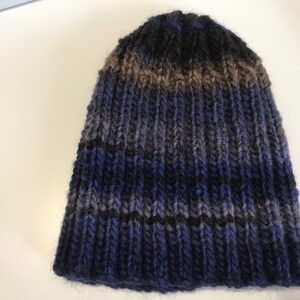 Unisex double ribbed, adult and kid's beanie variegated colours. image 6