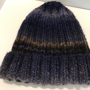 Unisex double ribbed, adult and kid's beanie variegated colours. image 7