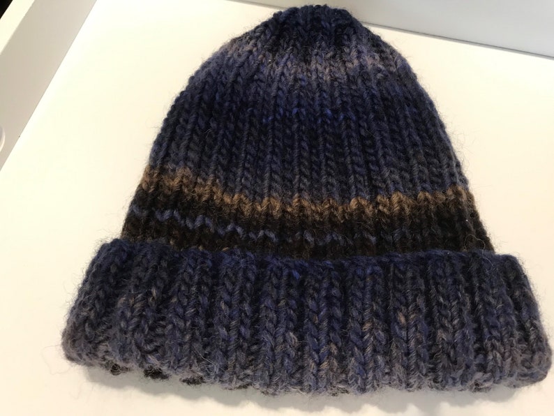 Unisex double ribbed, adult and kid's beanie variegated colours. image 7