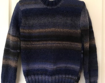 Unisex toddler sweater or cardigan, varigated colours.