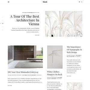 Blank - Responsive Blogger Template, Minimalistisches Blogger Theme mit Sticky Sidebar, Masonry Grid Blogger 3 Spalten Layout