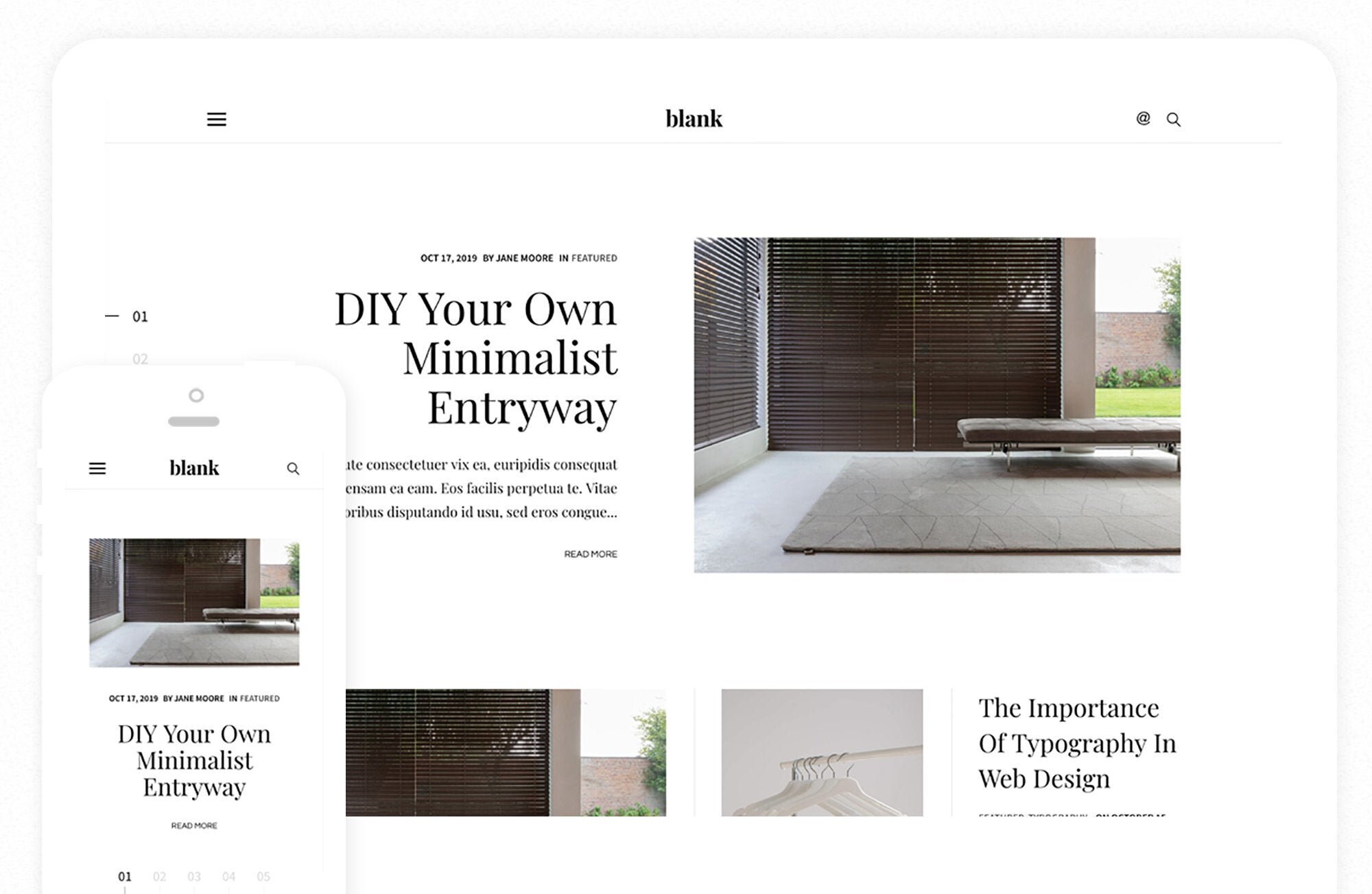 Blank Responsive Blogger Template, Minimalist Blogger Theme With Sticky