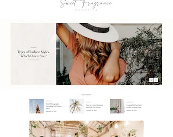 Sweet Fragrance - Premade Blogger Template - Responsive Blogger Theme - premade blog template, blogger design, blog design