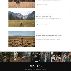 Blogger Template Responsive Destiny Blog Design Customizable Blog Theme Clean, Minimal premade blogger theme slider drop down image 4