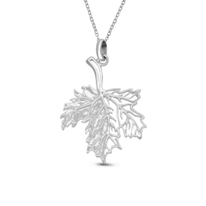 Ahorn-Blatt-Anhänger in Sterling Silber, Blatt Charm Halskette, Herbst Blatt Schmuck, Herbst Anhänger, botanische Anhänger, Wald Halskette