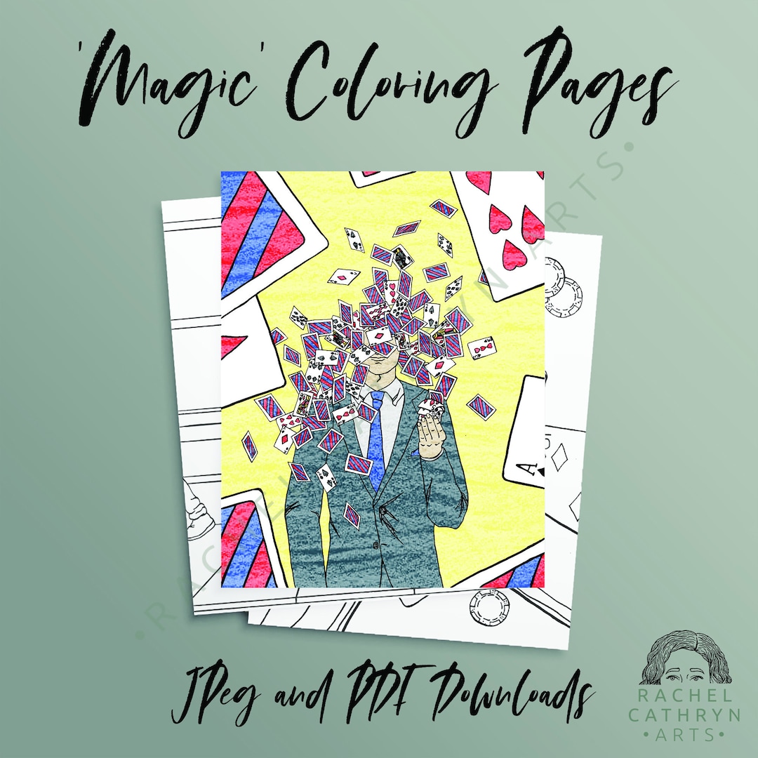 MAGIC COLORING PAGES | Instant Download Jpeg and Pdf | Set of 3 ...