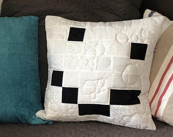 Minecraft Inspired Patchwork Mobhead Cushion Cover ~ Snowman